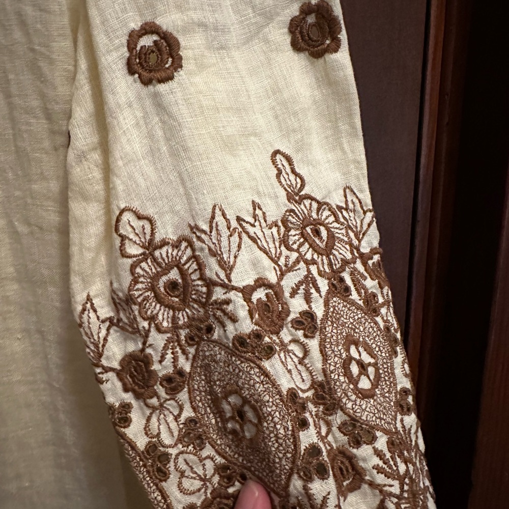 Chasing Unicorns Lover's Rock Cutwork Embroidered Blouse Size L - Picture 9 of 10